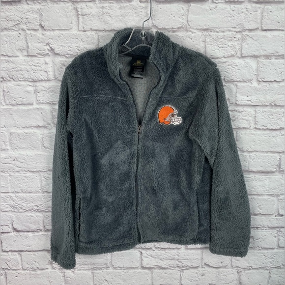 NFL Jackets & Blazers - NFL Cleveland Browns Logo Juniors Fleece Zip-up Jacket Size M